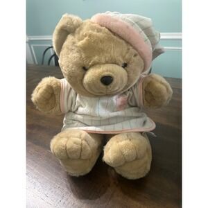 Chosun Heart to Heart Bear Plush Toy 1986 Vintage Light Brown with Working Heart